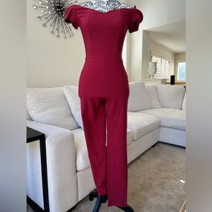 Miss Selfridge Red Jumpsuit US4 UK8 EUR36